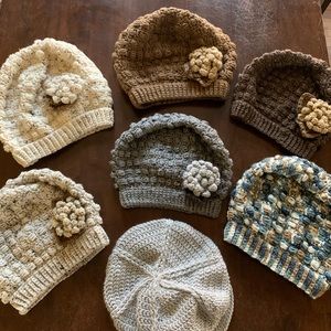 Hand KNITTED tobaggon hats